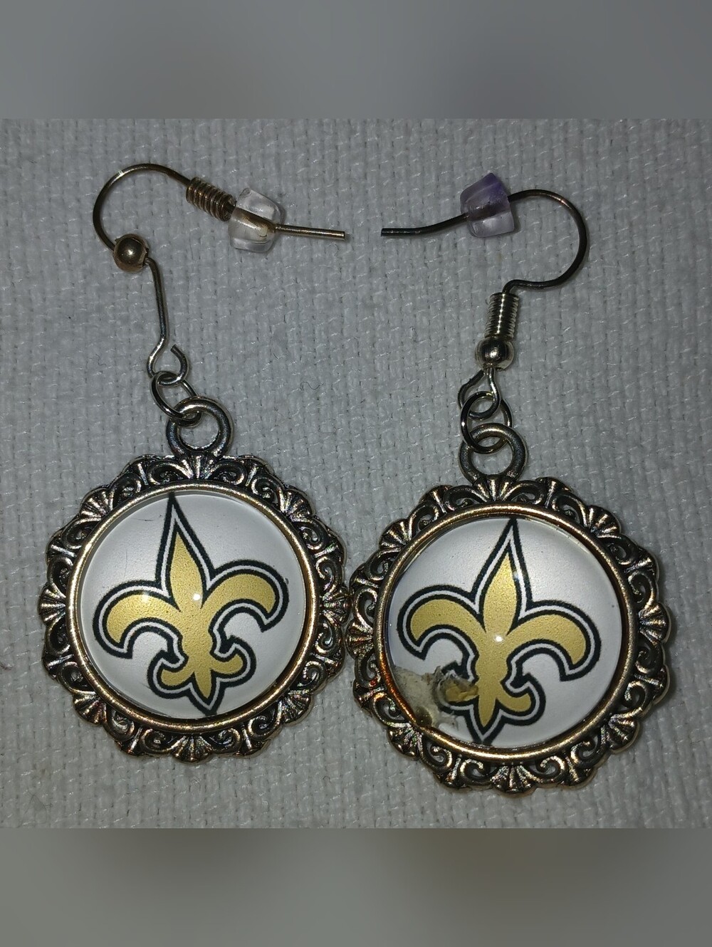 NWT Handcrafted Gold Fleur-de-Lis Dangle Earrings - Women Jewelry